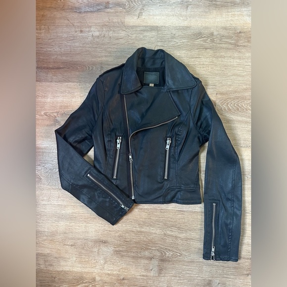 True Religion Y2K Black Cropped Moto Jacket Size XS - Picture 2 of 13